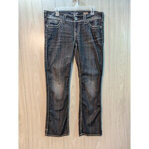 Women SILVER JEANS McKenzie Slim Boot Cut Size 32x32 Charcoal Jeans Actual 35x31